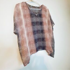 CAbi Brown and Black Patterned Blouse